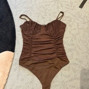 Brown Bustier Bodysuit